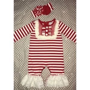 Serendipity 3 MO romper with headband included.